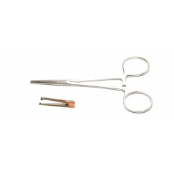 Straight Halsted-Mosquito vascular Forceps, 125mm, with a serration.