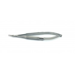 Curved Microsurgical Needle Holder, 150mm, TC