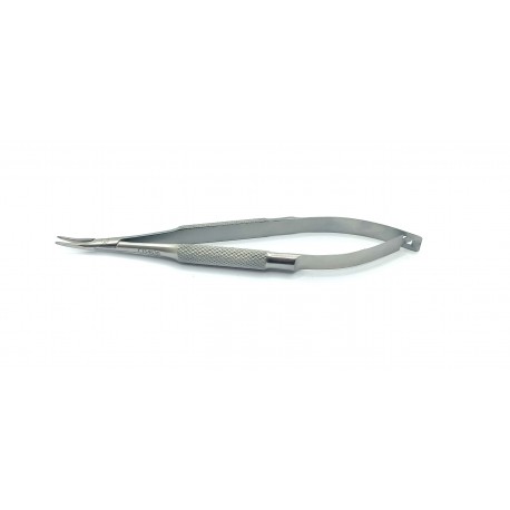 Curved Microsurgical Needle Holder, 150mm, TC